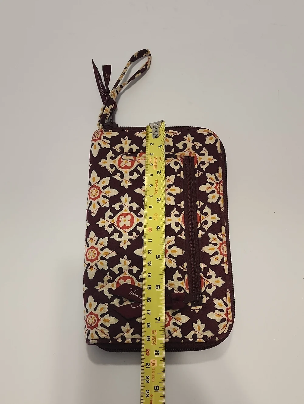 Vera Bradley Patterned  Burgundy Yellow  & Cream Wallet - Picture 4 of 5